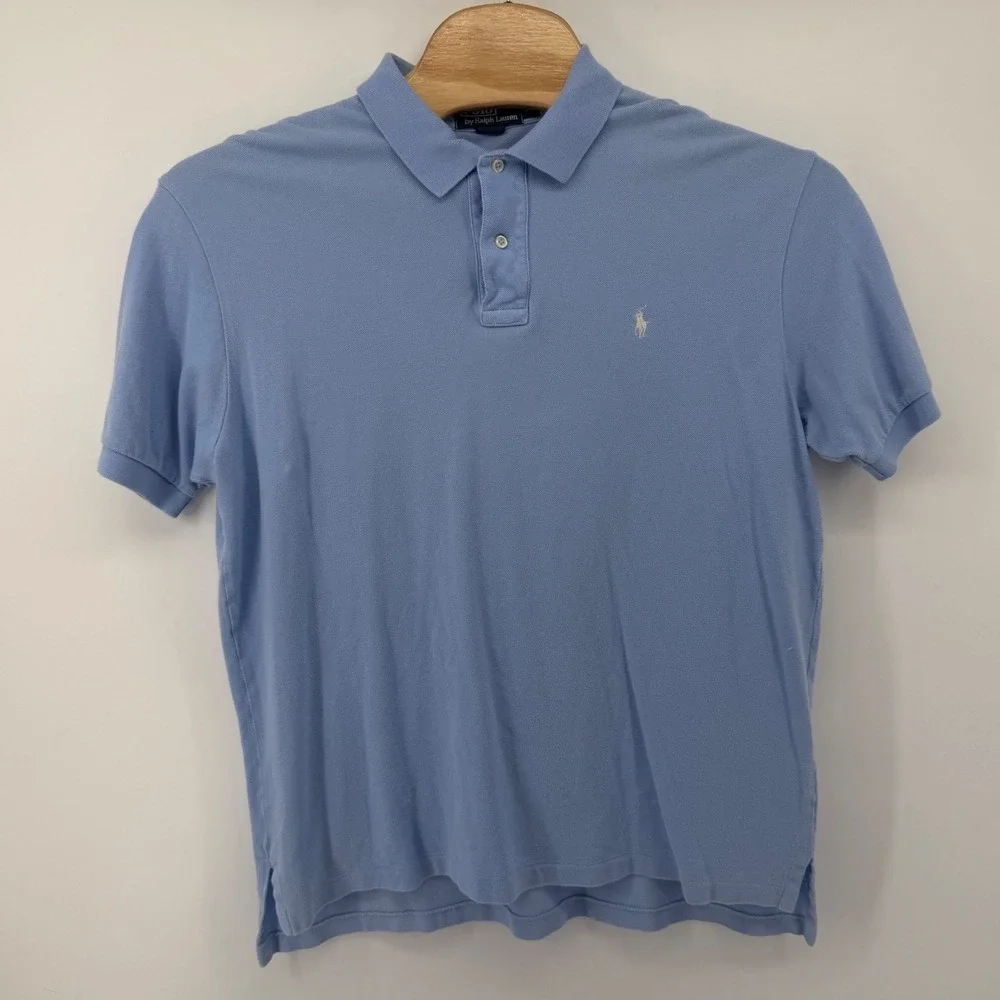Polo Ralph Lauren Polo Shirt Mens XL Light Blue Classic Pique Short Sleeve Logo
